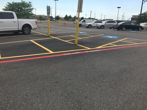 Striped Asphalt Parking Lot Orlando, FL